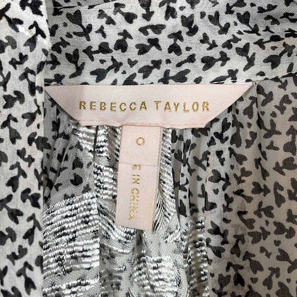 Rebecca Taylor Top Blouse Silk 0 Toes At The Neck EUC - Picture 2 of 10
